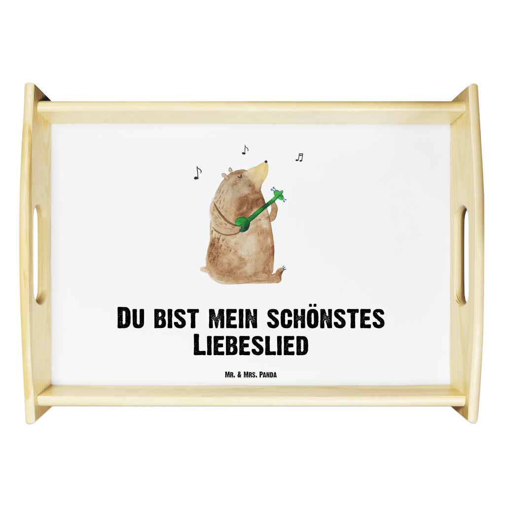 Serviertablett Bär Lied Tablett, Holztablett, Küchentablett, Dekotablett, Frühstückstablett, Bär, Teddy, Teddybär, Bärchen, Bear, Liebeslied, Lied, Song, Valentinstag, Valentine, Geschenk, Partner, Liebe, Freundin, Frau, Herz, Spruch