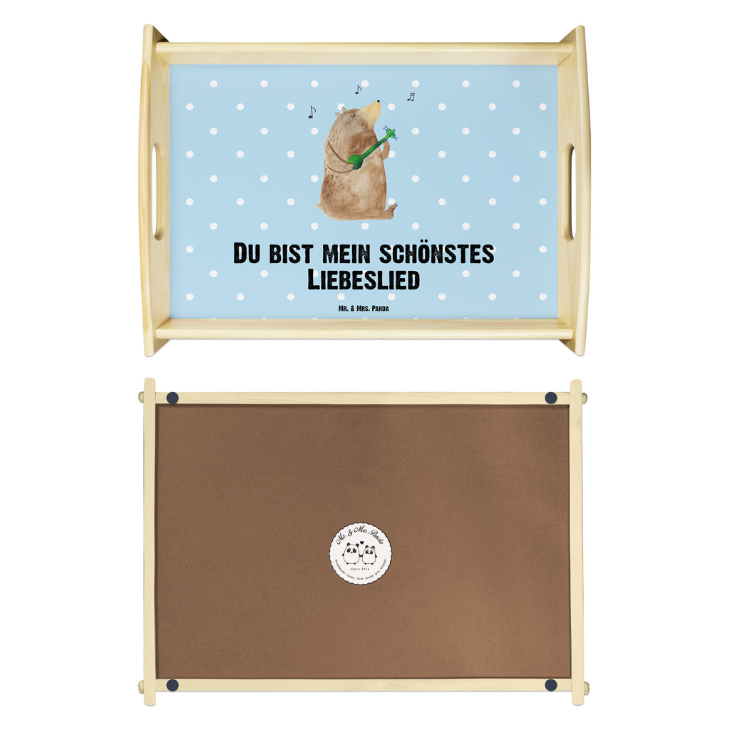 Serviertablett Bär Lied Tablett, Holztablett, Küchentablett, Dekotablett, Frühstückstablett, Bär, Teddy, Teddybär, Bärchen, Bear, Liebeslied, Lied, Song, Valentinstag, Valentine, Geschenk, Partner, Liebe, Freundin, Frau, Herz, Spruch