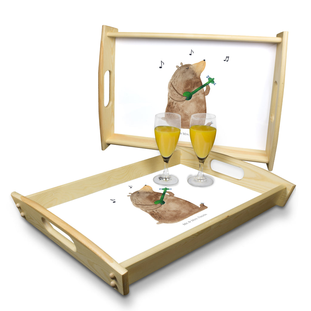 Serviertablett Bär Lied Tablett, Holztablett, Küchentablett, Dekotablett, Frühstückstablett, Bär, Teddy, Teddybär, Bärchen, Bear, Liebeslied, Lied, Song, Valentinstag, Valentine, Geschenk, Partner, Liebe, Freundin, Frau, Herz, Spruch