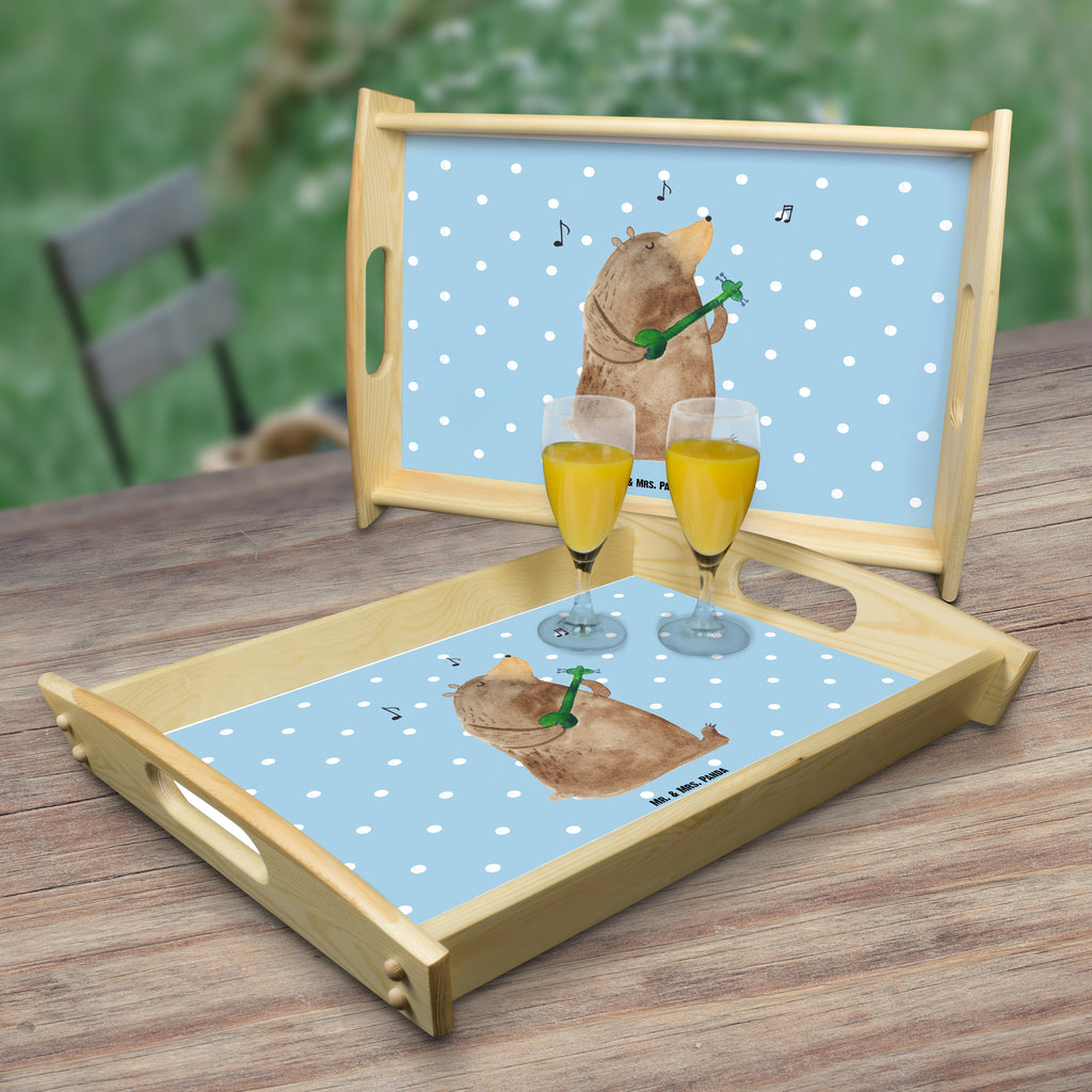 Serviertablett Bär Lied Tablett, Holztablett, Küchentablett, Dekotablett, Frühstückstablett, Bär, Teddy, Teddybär, Bärchen, Bear, Liebeslied, Lied, Song, Valentinstag, Valentine, Geschenk, Partner, Liebe, Freundin, Frau, Herz, Spruch