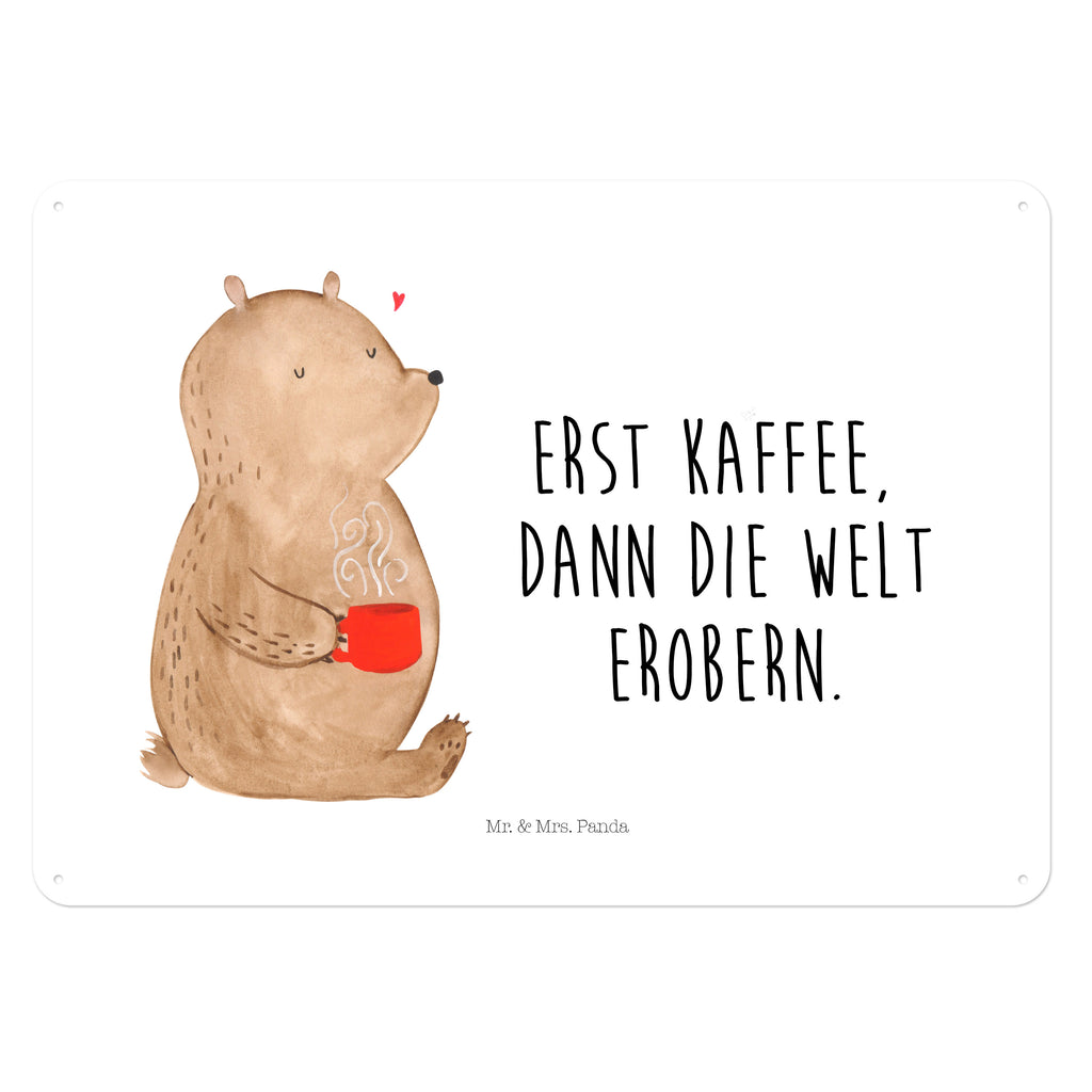 Blechschild Bär Kaffee Kaffee, Coffee, Bär, Bären, guten Morgen, Morgenroutine, Welt erobern, Welt retten, Motivation	 Blechschild, Metallschild, Geschenk Schild, Schild, Magnet-Metall-Schild, Deko Schild, Wandschild, Wand-Dekoration, Türschild, Wandschild, Metallschild  Bär, Teddy, Teddybär