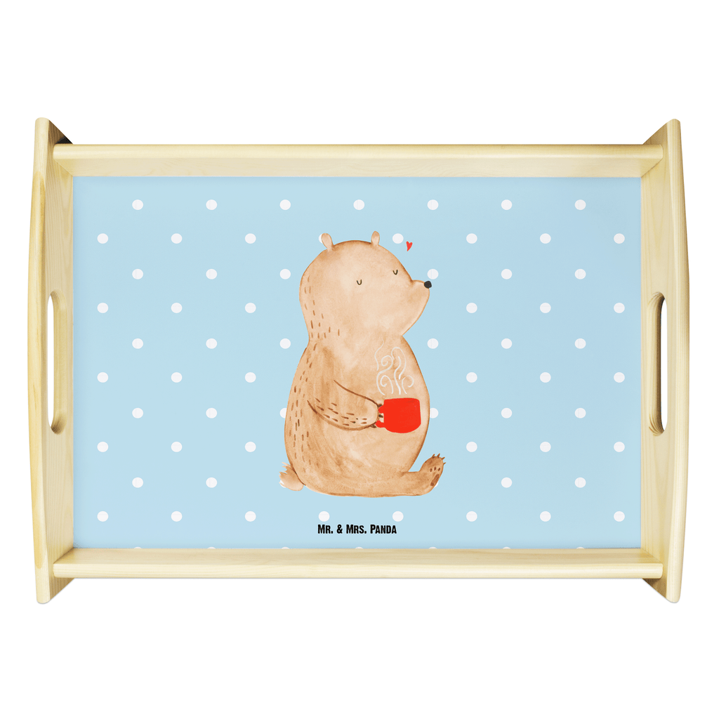 Serviertablett Bär Kaffee Tablett, Holztablett, Küchentablett, Dekotablett, Frühstückstablett, Bär, Teddy, Teddybär, Kaffee, Coffee, Bären, guten Morgen, Morgenroutine, Welt erobern, Welt retten, Motivation