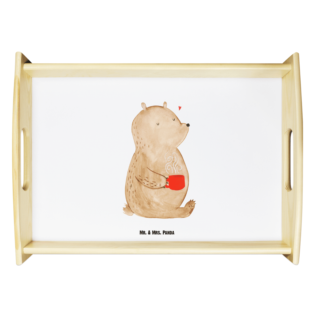 Serviertablett Bär Kaffee Tablett, Holztablett, Küchentablett, Dekotablett, Frühstückstablett, Bär, Teddy, Teddybär, Kaffee, Coffee, Bären, guten Morgen, Morgenroutine, Welt erobern, Welt retten, Motivation