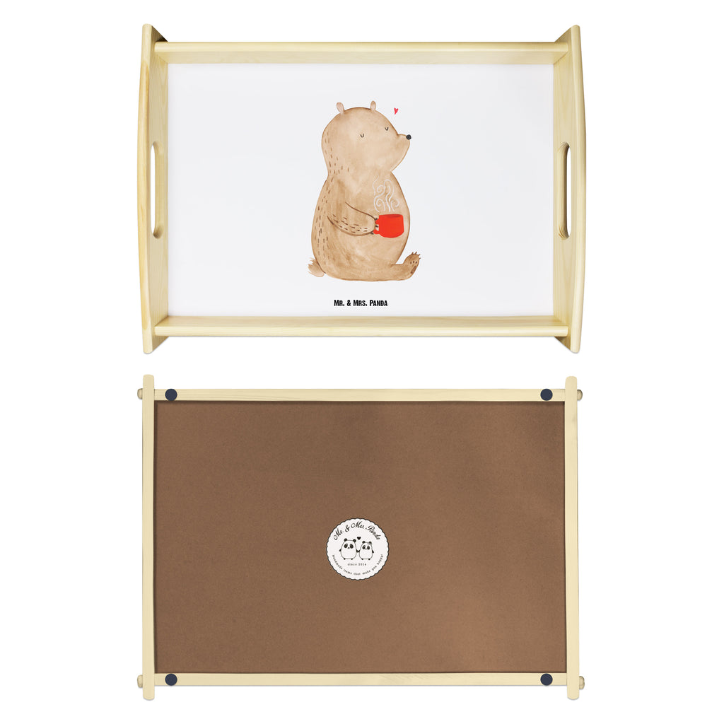 Serviertablett Bär Kaffee Tablett, Holztablett, Küchentablett, Dekotablett, Frühstückstablett, Bär, Teddy, Teddybär, Kaffee, Coffee, Bären, guten Morgen, Morgenroutine, Welt erobern, Welt retten, Motivation