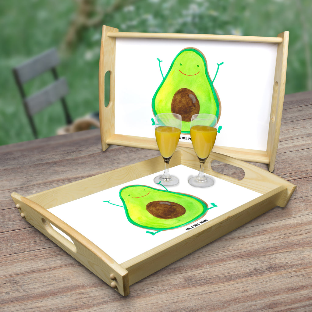 Serviertablett Avocado Happy Tablett, Holztablett, Küchentablett, Dekotablett, Frühstückstablett, Avocado, Veggie, Vegan, Gesund, Chaos