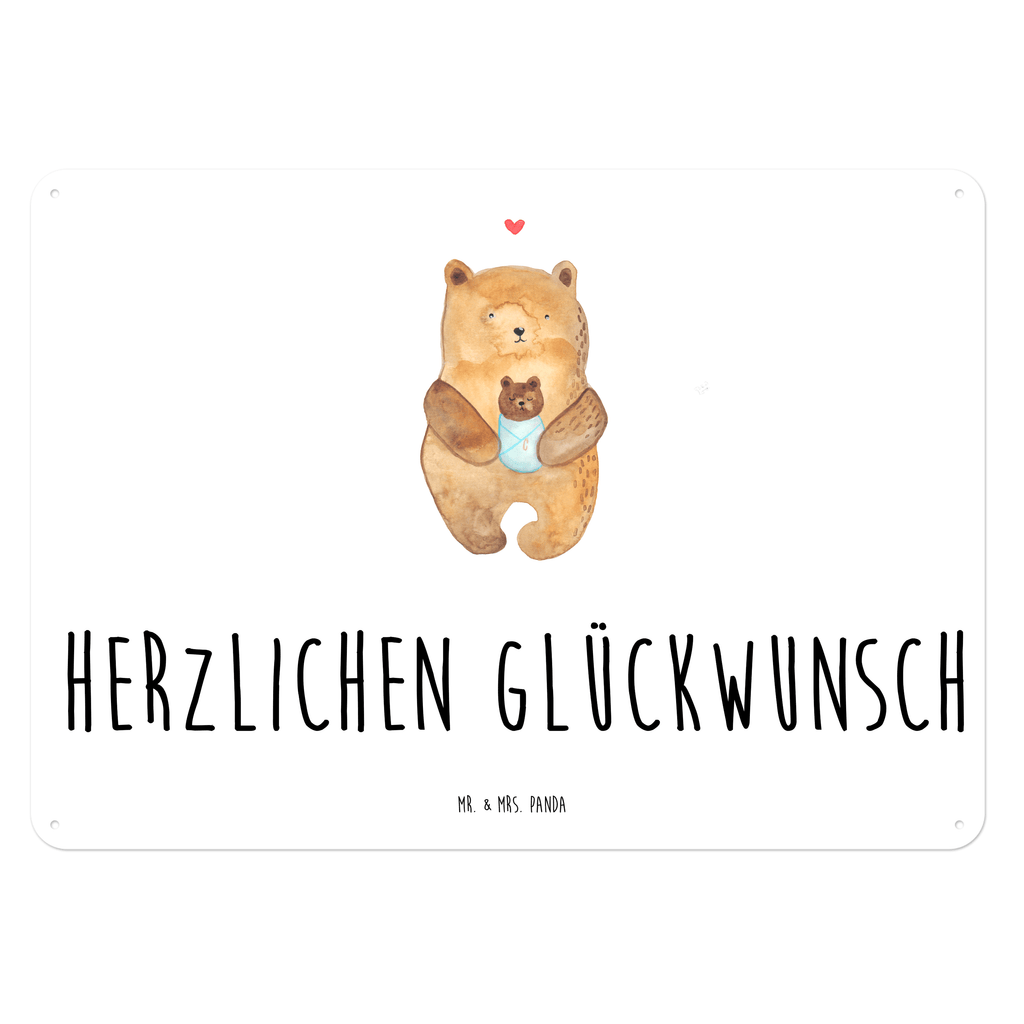Blechschild Bär mit Baby Bär, Eltern, Mutter, Baby, Taufe, Geburt, Nichte, Neffe, Enkel, Enkelin, Täufling, Geburtstag, Glückwunsch Blechschild, Metallschild, Geschenk Schild, Schild, Magnet-Metall-Schild, Deko Schild, Wandschild, Wand-Dekoration, Türschild, Wandschild, Metallschild  Bär, Teddy, Teddybär