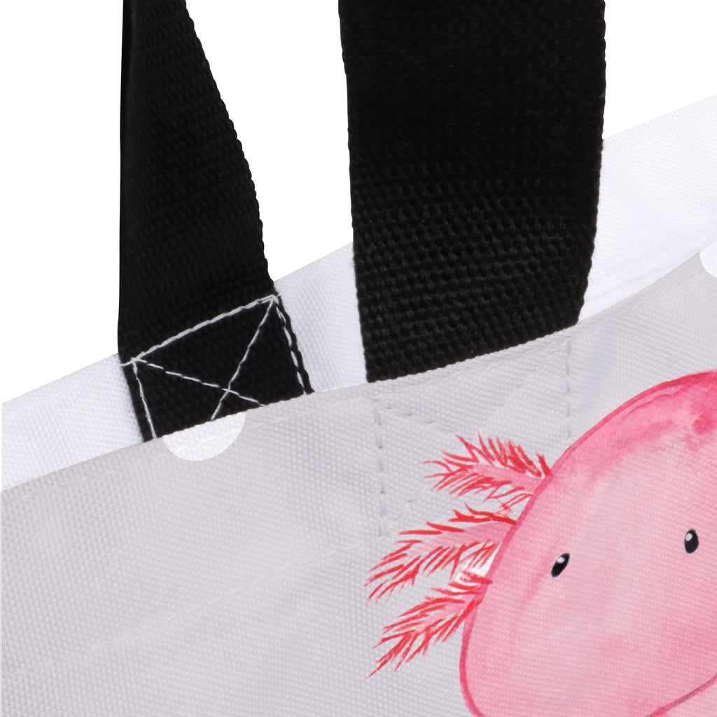 Shopper Axolotl Beutel, Einkaufstasche, Tasche, Strandtasche, Einkaufsbeutel, Shopper, Schultasche, Freizeittasche, Tragebeutel, Schulbeutel, Alltagstasche, Axolotl, Molch, Axolot, vergnügt, fröhlich, zufrieden, Lebensstil, Weisheit, Lebensweisheit, Liebe, Freundin