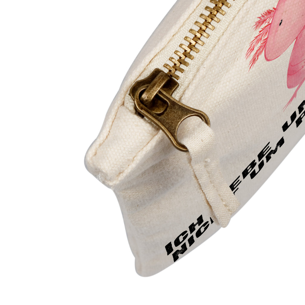 Schminktasche Axolotl Schminktasche, Kosmetiktasche, Kosmetikbeutel, Stiftemäppchen, Etui, Federmappe, Makeup, XXL, Schminketui, Kosmetiketui, Schlamperetui, Axolotl, Molch, Axolot, vergnügt, fröhlich, zufrieden, Lebensstil, Weisheit, Lebensweisheit, Liebe, Freundin