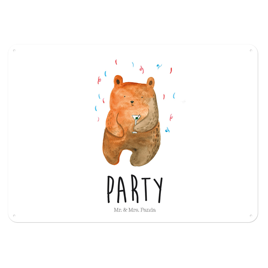 Blechschild Bär Party Geburtstag, Geburtstagsgeschenk, Geschenk, Party, Feiern, Abfeiern, Mitbringsel, Gute Laune, Lustig Blechschild, Metallschild, Geschenk Schild, Schild, Magnet-Metall-Schild, Deko Schild, Wandschild, Wand-Dekoration, Türschild, Wandschild, Metallschild  Bär, Teddy, Teddybär