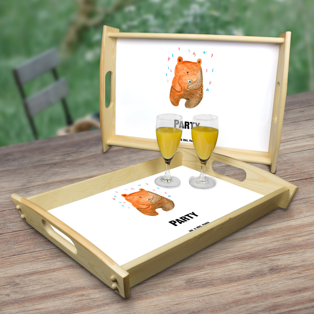 Serviertablett Bär Party Tablett, Holztablett, Küchentablett, Dekotablett, Frühstückstablett, Bär, Teddy, Teddybär, Geburtstag, Geburtstagsgeschenk, Geschenk, Party, Feiern, Abfeiern, Mitbringsel, Gute Laune, Lustig