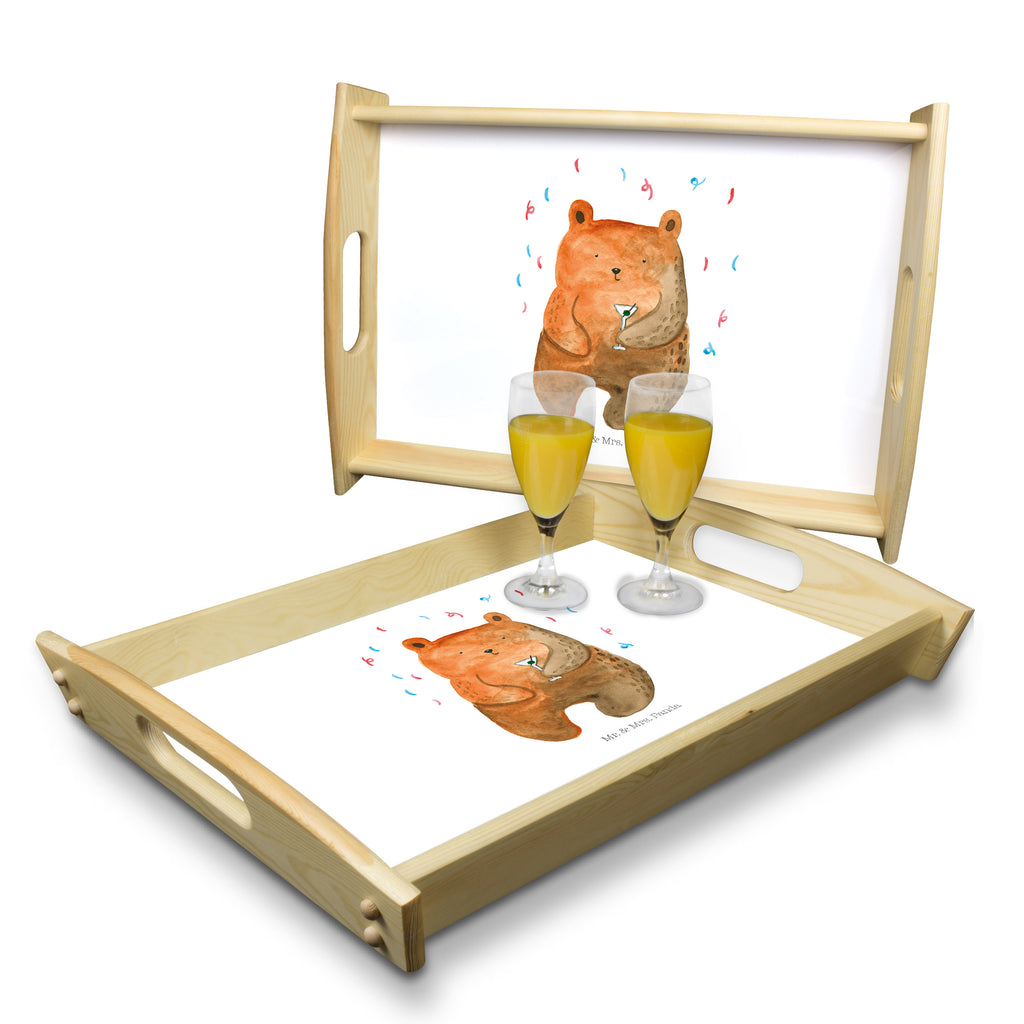 Serviertablett Bär Party Tablett, Holztablett, Küchentablett, Dekotablett, Frühstückstablett, Bär, Teddy, Teddybär, Geburtstag, Geburtstagsgeschenk, Geschenk, Party, Feiern, Abfeiern, Mitbringsel, Gute Laune, Lustig