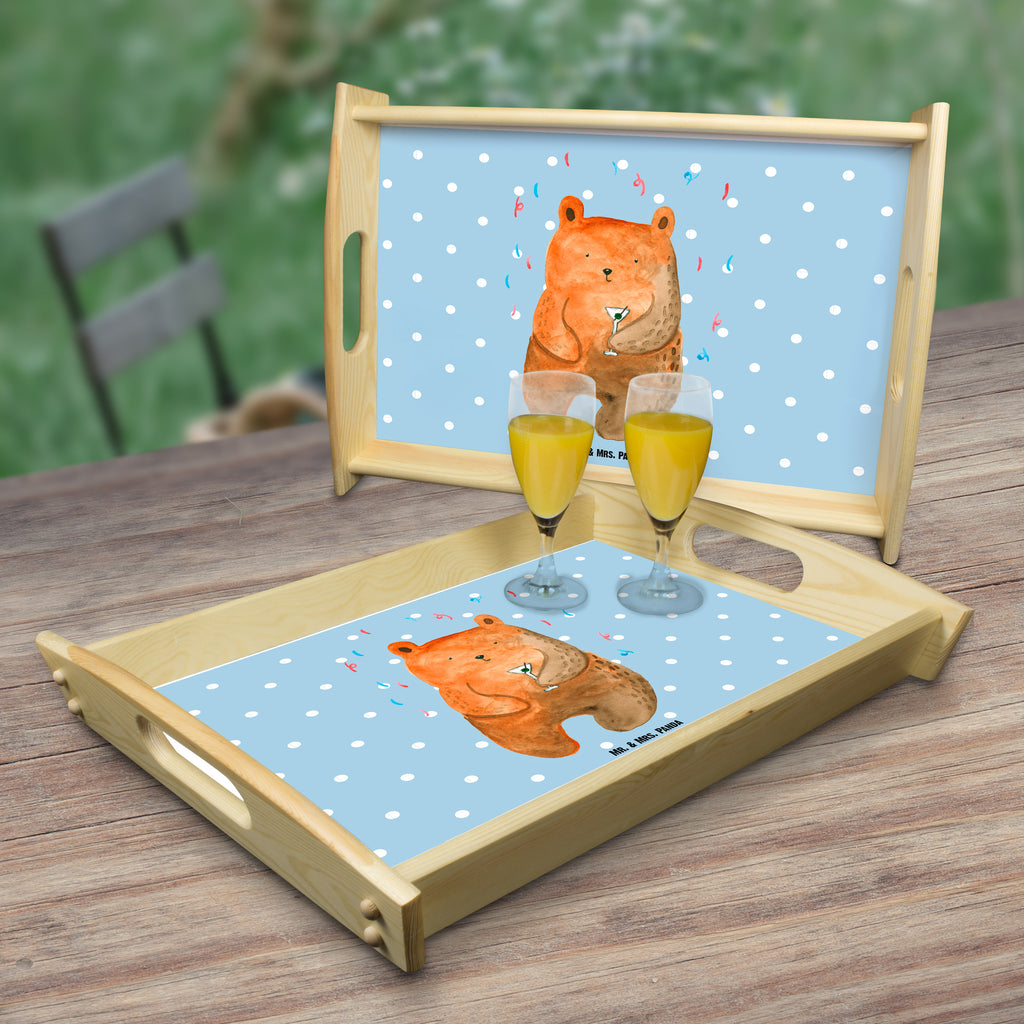 Serviertablett Bär Party Tablett, Holztablett, Küchentablett, Dekotablett, Frühstückstablett, Bär, Teddy, Teddybär, Geburtstag, Geburtstagsgeschenk, Geschenk, Party, Feiern, Abfeiern, Mitbringsel, Gute Laune, Lustig
