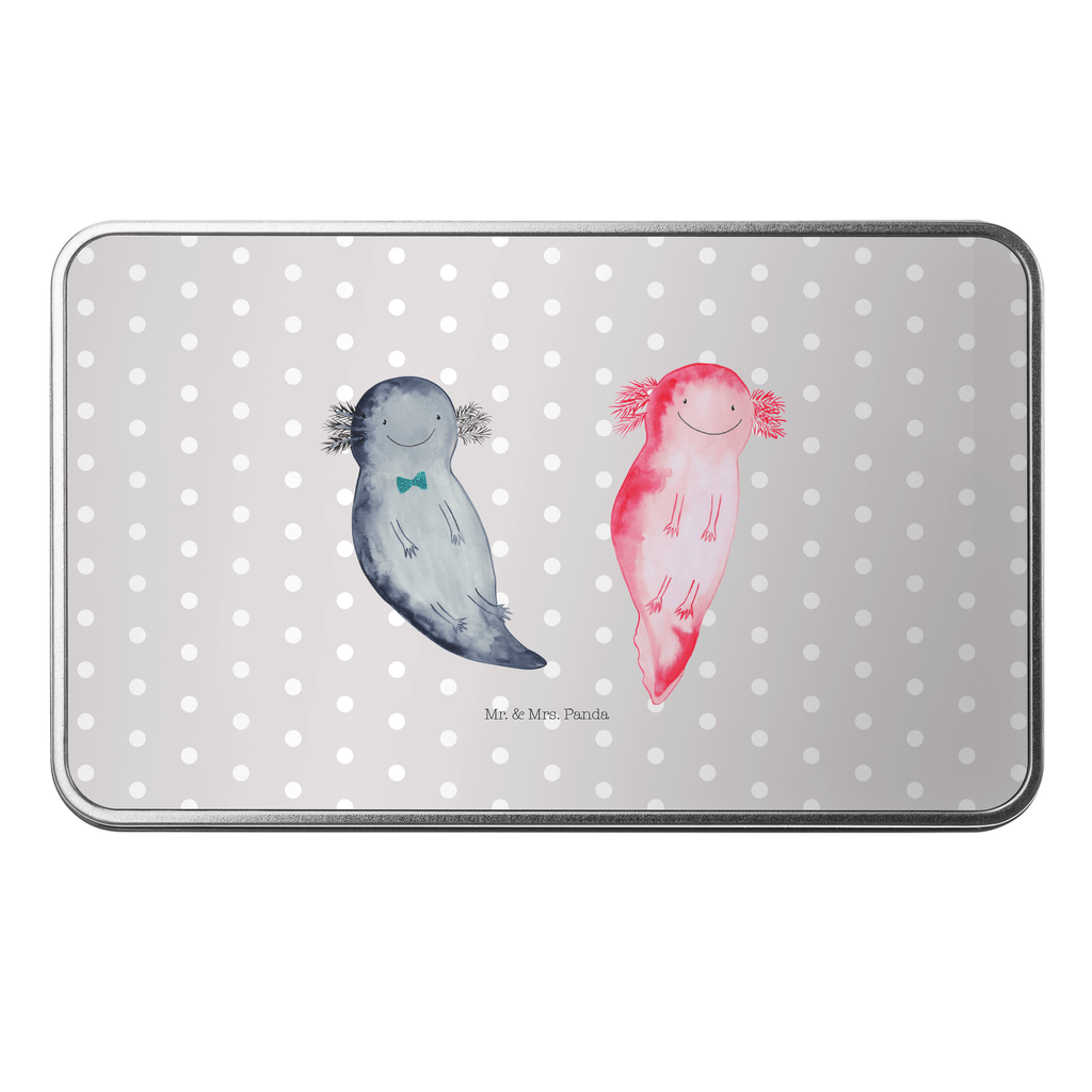 Metalldose rechteckig Axolotl Axel+Lotte Blechdose, Metalldose, Blechbox, Container, Keksdose, Vorratsdose, Vorratsbox, Döschen, Versperbox, Vesperdose, Aufbewahrungsdose, Aufbewahrungsbox, Aluminiumdose, Dose, Axolotl, Molch, Axolot, Schwanzlurch, Lurch, Lurche, Liebe, große Liebe, Liebesbeweis, Freund, Verlobter, Ehemann, Jahrestag, Valentinstag