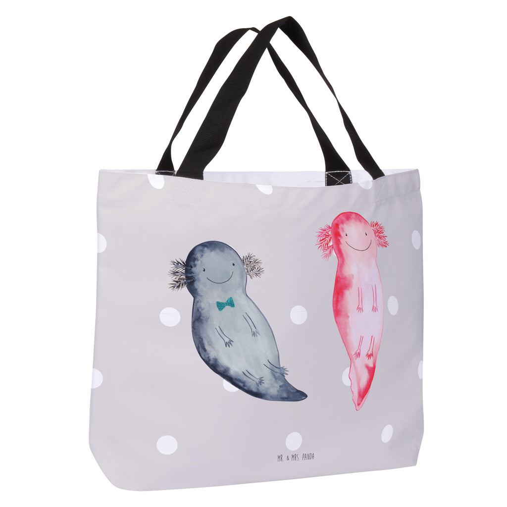 Shopper Axolotl Axel+Lotte Beutel, Einkaufstasche, Tasche, Strandtasche, Einkaufsbeutel, Shopper, Schultasche, Freizeittasche, Tragebeutel, Schulbeutel, Alltagstasche, Axolotl, Molch, Axolot, Schwanzlurch, Lurch, Lurche, Liebe, große Liebe, Liebesbeweis, Freund, Verlobter, Ehemann, Jahrestag, Valentinstag