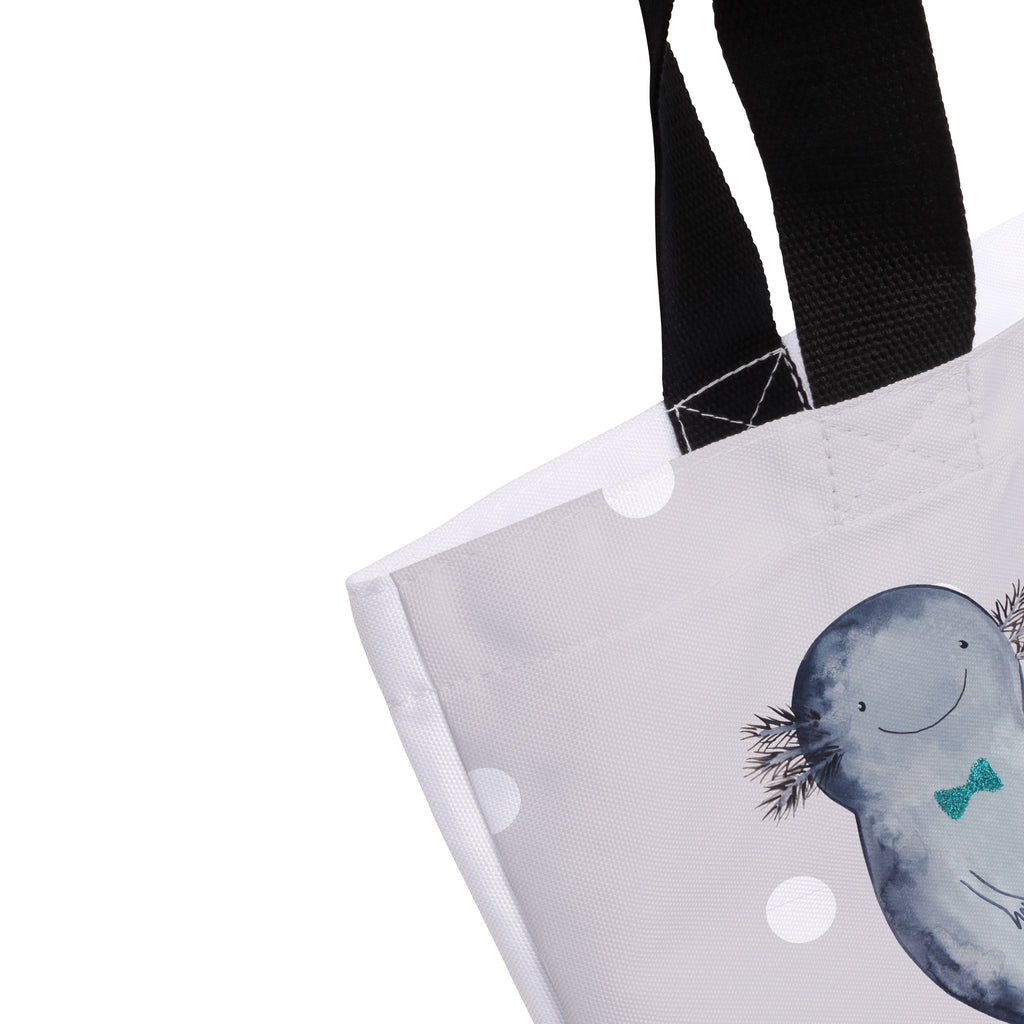 Shopper Axolotl Axel+Lotte Beutel, Einkaufstasche, Tasche, Strandtasche, Einkaufsbeutel, Shopper, Schultasche, Freizeittasche, Tragebeutel, Schulbeutel, Alltagstasche, Axolotl, Molch, Axolot, Schwanzlurch, Lurch, Lurche, Liebe, große Liebe, Liebesbeweis, Freund, Verlobter, Ehemann, Jahrestag, Valentinstag