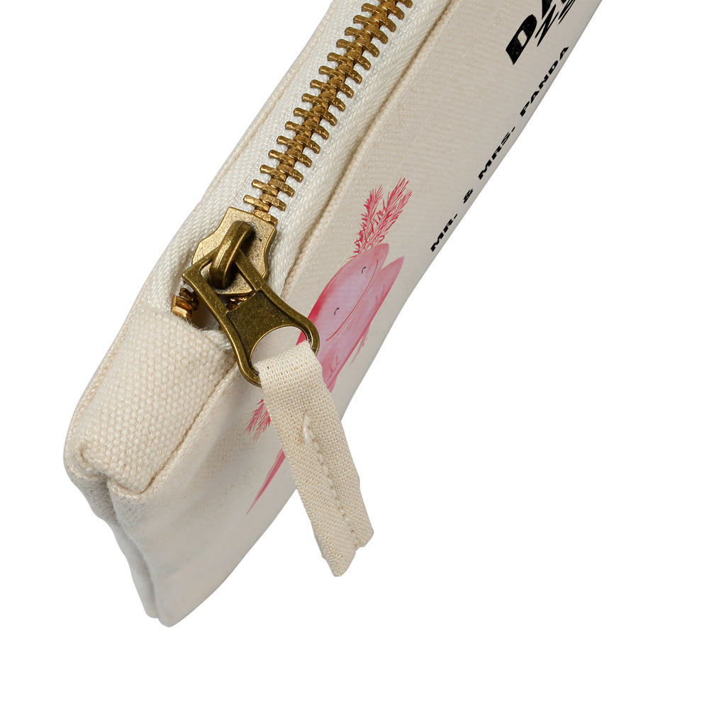 Schminktasche Axolotl glücklich Schminktasche, Kosmetiktasche, Kosmetikbeutel, Stiftemäppchen, Etui, Federmappe, Makeup, XXL, Schminketui, Kosmetiketui, Schlamperetui, Axolotl, Molch, Axolot, Schwanzlurch, Lurch, Lurche, Motivation, gute Laune