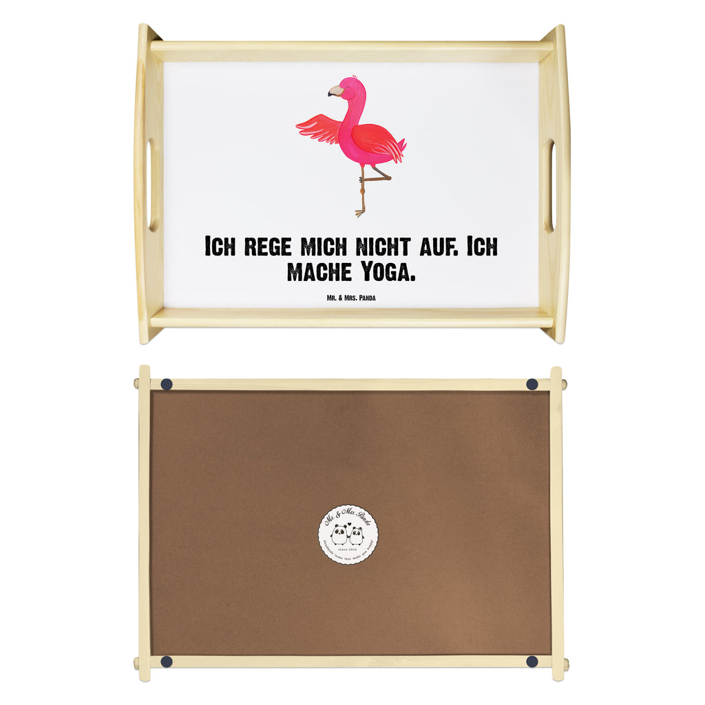 Serviertablett Flamingo Yoga Tablett, Holztablett, Küchentablett, Dekotablett, Frühstückstablett, Flamingo, Vogel, Yoga, Namaste, Achtsamkeit, Yoga-Übung, Entspannung, Ärger, Aufregen, Tiefenentspannung