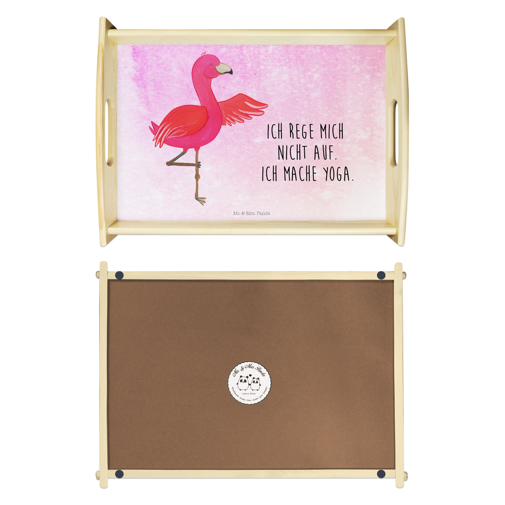 Serviertablett Flamingo Yoga Tablett, Holztablett, Küchentablett, Dekotablett, Frühstückstablett, Flamingo, Vogel, Yoga, Namaste, Achtsamkeit, Yoga-Übung, Entspannung, Ärger, Aufregen, Tiefenentspannung