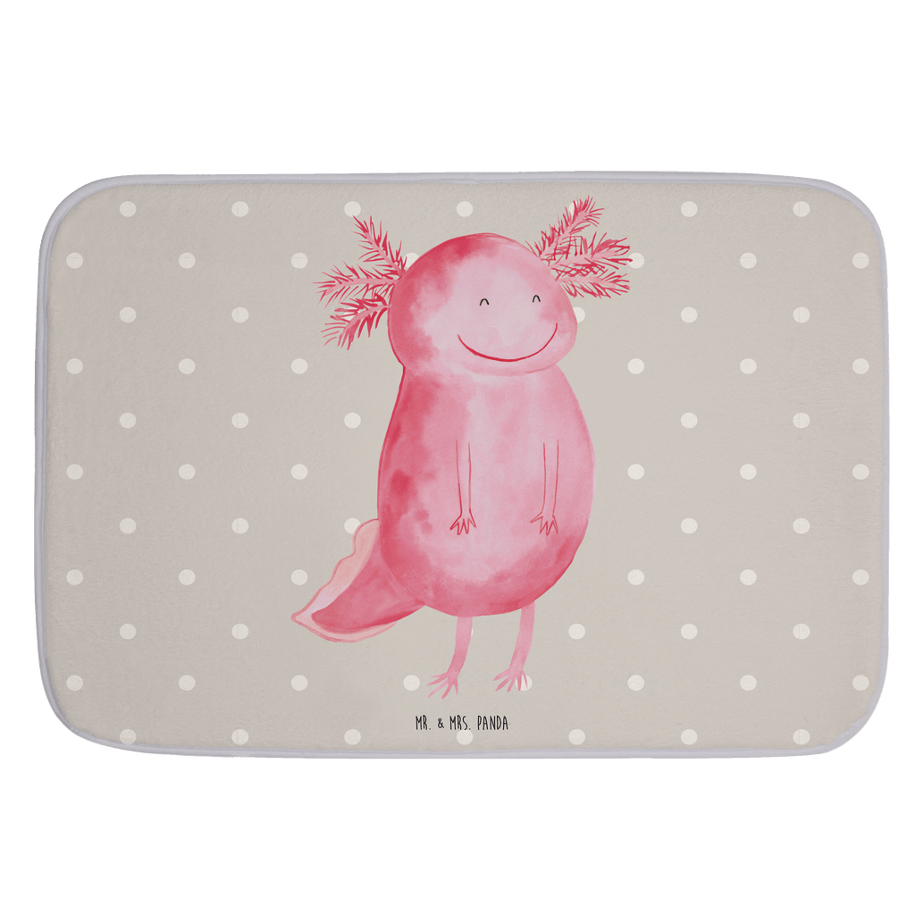 Badvorleger Axolotl glücklich Badematte, Badteppich, Duschvorleger, Badezimmerteppich, Badezimmermatte, Badvorleger, Duschmatte, Duschteppich, Axolotl, Molch, Axolot, Schwanzlurch, Lurch, Lurche, Motivation, gute Laune