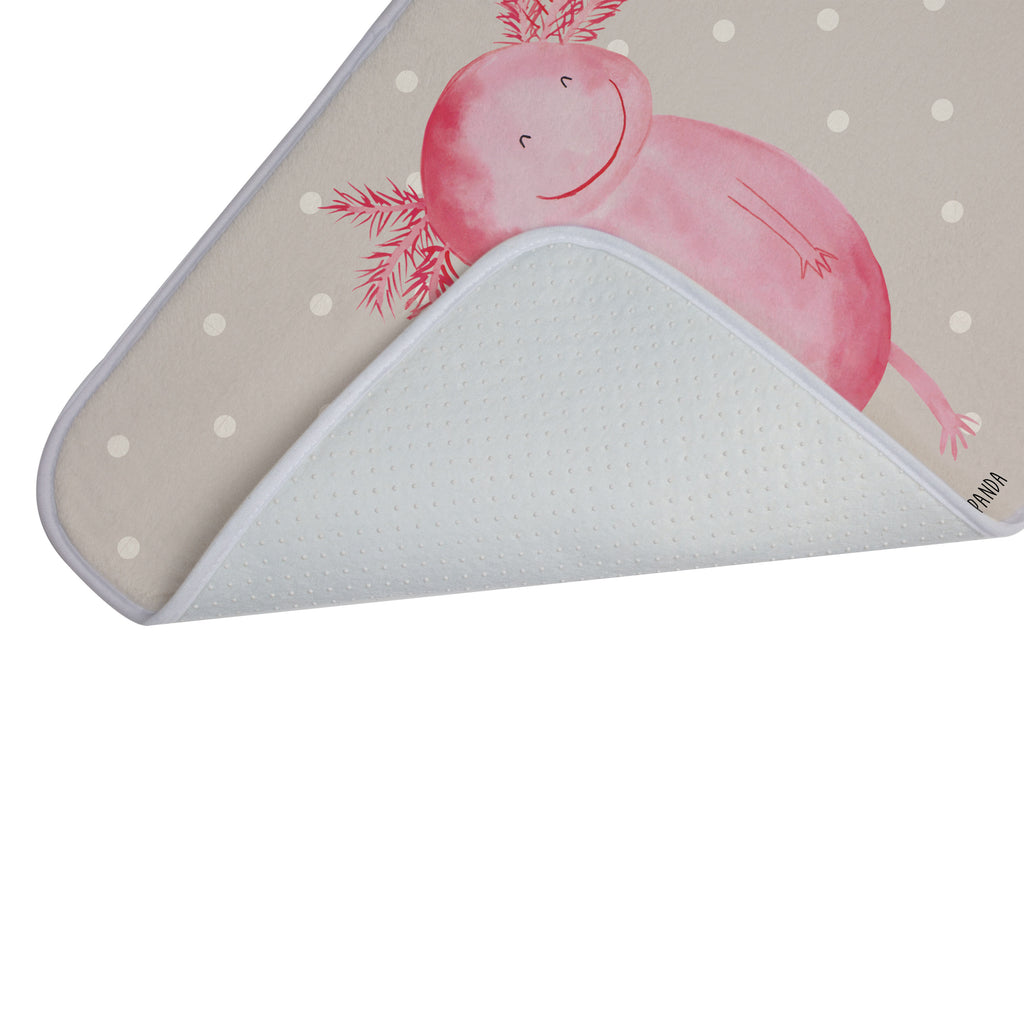 Badvorleger Axolotl glücklich Badematte, Badteppich, Duschvorleger, Badezimmerteppich, Badezimmermatte, Badvorleger, Duschmatte, Duschteppich, Axolotl, Molch, Axolot, Schwanzlurch, Lurch, Lurche, Motivation, gute Laune