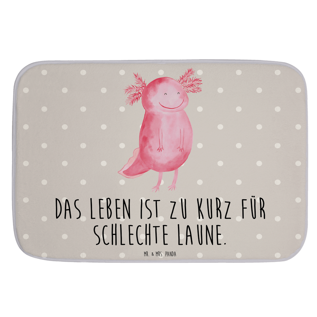 Badvorleger Axolotl glücklich Badematte, Badteppich, Duschvorleger, Badezimmerteppich, Badezimmermatte, Badvorleger, Duschmatte, Duschteppich, Axolotl, Molch, Axolot, Schwanzlurch, Lurch, Lurche, Motivation, gute Laune