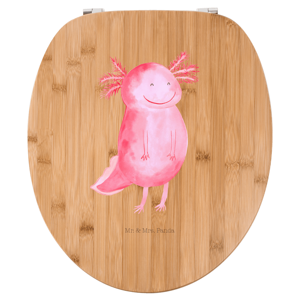 Motiv WC Sitz Axolotl glücklich Klobrille, Klodeckel, Toilettendeckel, WC-Sitz, Toilette, Axolotl, Molch, Axolot, Schwanzlurch, Lurch, Lurche, Motivation, gute Laune
