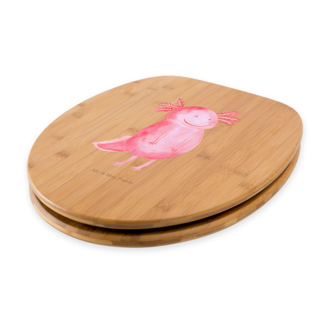 Motiv WC Sitz Axolotl glücklich Klobrille, Klodeckel, Toilettendeckel, WC-Sitz, Toilette, Axolotl, Molch, Axolot, Schwanzlurch, Lurch, Lurche, Motivation, gute Laune