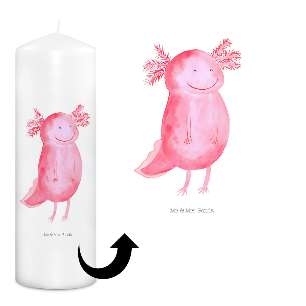 Kerze Axolotl glücklich Kerze, Taufkerze, Kommunionskerze, Geburtstagskerze, Geschenk Kerze, Taufgeschenk Kerze, Kerze mit Druck, Besondere Kerze, Geschenkidee Kerze, Kerze für Kommunion, Geburtstag Kerze, Kommunion Kerze, Axolotl, Molch, Axolot, Schwanzlurch, Lurch, Lurche, Motivation, gute Laune