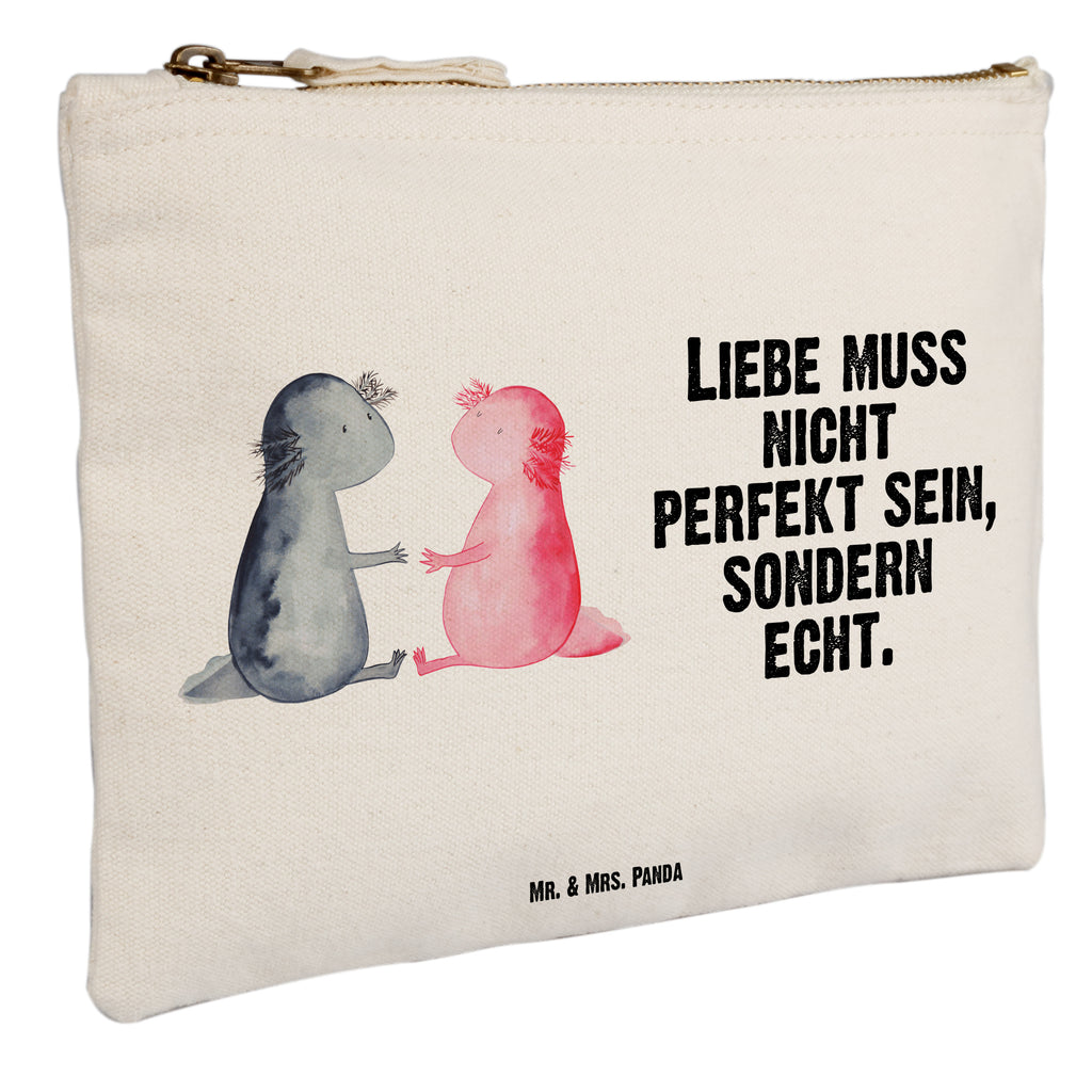 Schminktasche Axolotl Liebe Schminktasche, Kosmetiktasche, Kosmetikbeutel, Stiftemäppchen, Etui, Federmappe, Makeup, XXL, Schminketui, Kosmetiketui, Schlamperetui, Axolotl, Molch, Axolot, Schwanzlurch, Lurch, Lurche, Liebe, große Liebe, Liebesbeweis, Freund, Verlobter, Ehemann, Jahrestag, Valentinstag