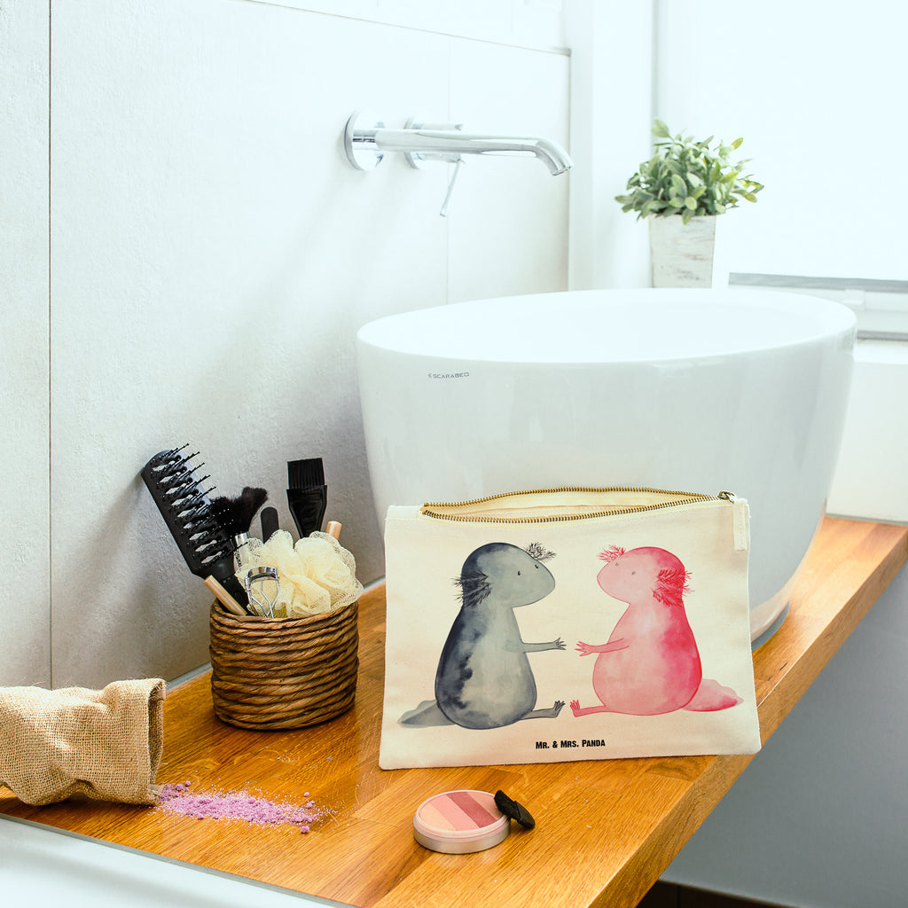 Schminktasche Axolotl Liebe Schminktasche, Kosmetiktasche, Kosmetikbeutel, Stiftemäppchen, Etui, Federmappe, Makeup, XXL, Schminketui, Kosmetiketui, Schlamperetui, Axolotl, Molch, Axolot, Schwanzlurch, Lurch, Lurche, Liebe, große Liebe, Liebesbeweis, Freund, Verlobter, Ehemann, Jahrestag, Valentinstag