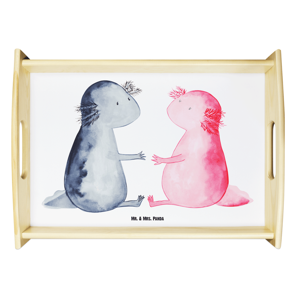 Serviertablett Axolotl Liebe Tablett, Holztablett, Küchentablett, Dekotablett, Frühstückstablett, Axolotl, Molch, Axolot, Schwanzlurch, Lurch, Lurche, Liebe, große Liebe, Liebesbeweis, Freund, Verlobter, Ehemann, Jahrestag, Valentinstag