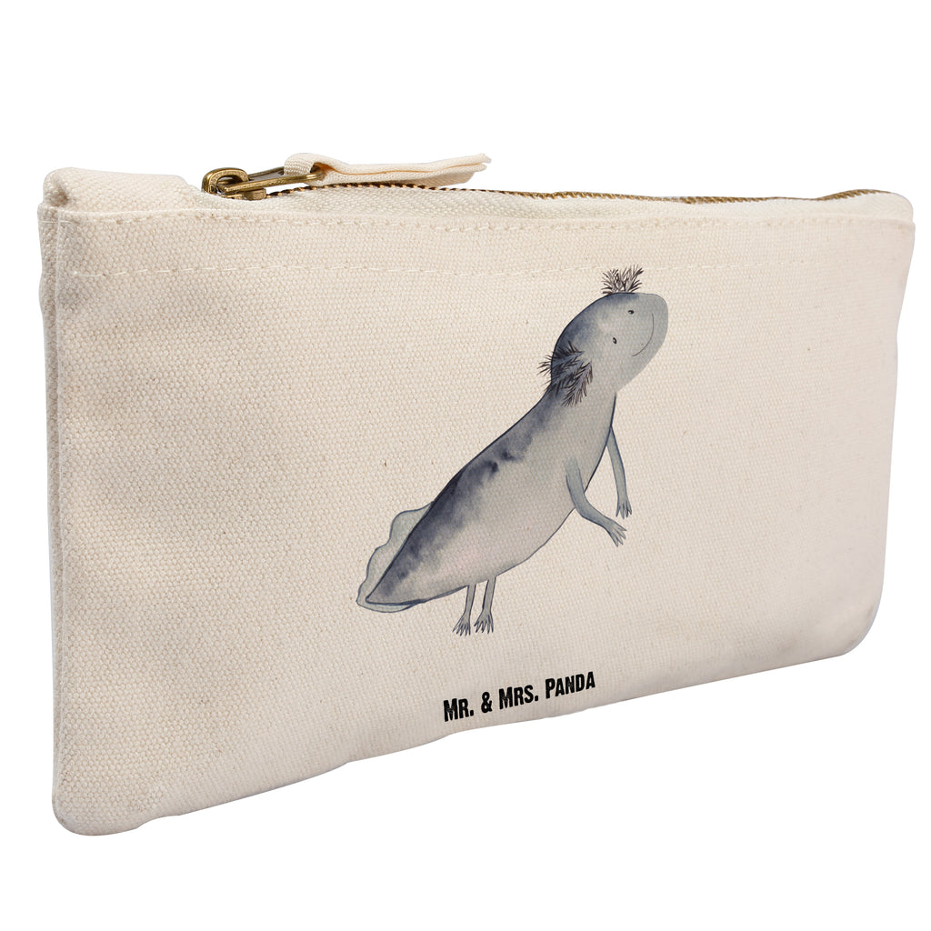 Schminktasche Axolotl schwimmt Schminktasche, Kosmetiktasche, Kosmetikbeutel, Stiftemäppchen, Etui, Federmappe, Makeup, XXL, Schminketui, Kosmetiketui, Schlamperetui, Axolotl, Molch, Axolot, Schwanzlurch, Lurch, Lurche, Problem, Probleme, Lösungen, Motivation