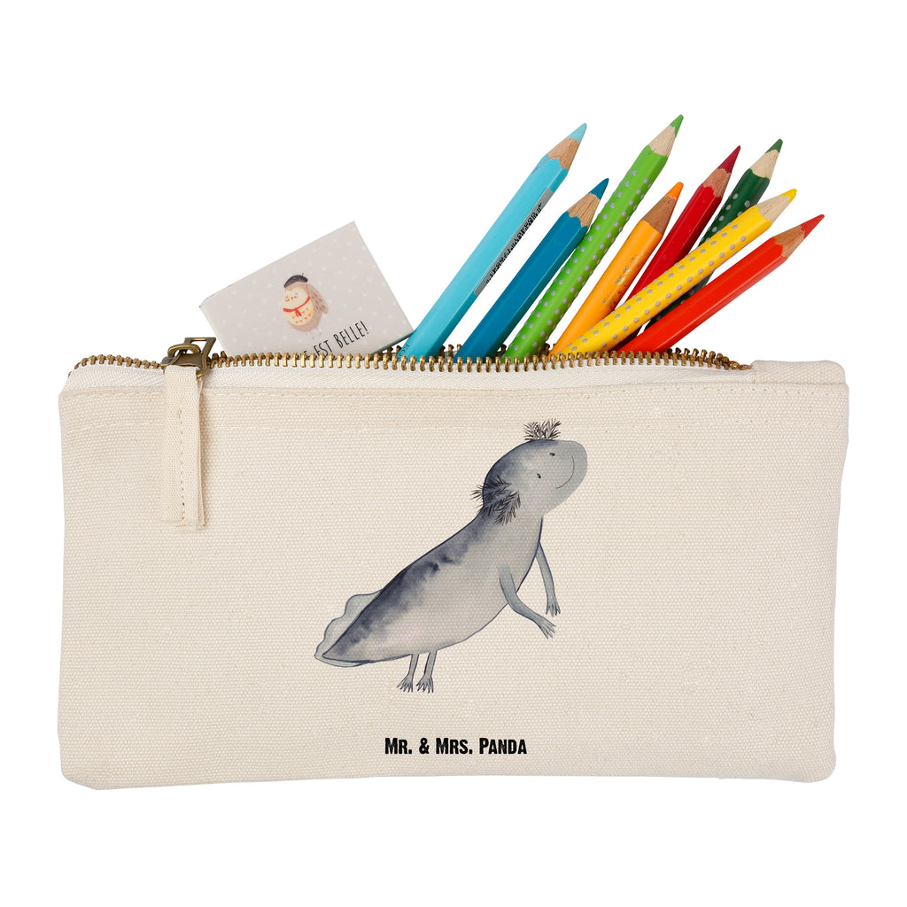Schminktasche Axolotl schwimmt Schminktasche, Kosmetiktasche, Kosmetikbeutel, Stiftemäppchen, Etui, Federmappe, Makeup, XXL, Schminketui, Kosmetiketui, Schlamperetui, Axolotl, Molch, Axolot, Schwanzlurch, Lurch, Lurche, Problem, Probleme, Lösungen, Motivation