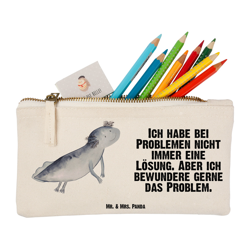 Schminktasche Axolotl schwimmt Schminktasche, Kosmetiktasche, Kosmetikbeutel, Stiftemäppchen, Etui, Federmappe, Makeup, XXL, Schminketui, Kosmetiketui, Schlamperetui, Axolotl, Molch, Axolot, Schwanzlurch, Lurch, Lurche, Problem, Probleme, Lösungen, Motivation