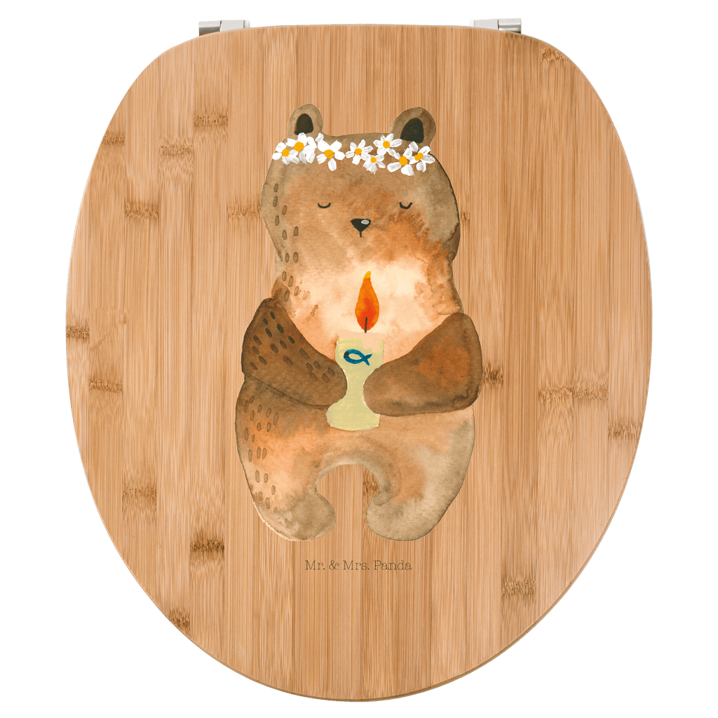 Motiv WC Sitz Kommunion-Bär Klobrille, Klodeckel, Toilettendeckel, WC-Sitz, Toilette, Bär, Teddy, Teddybär, Kommunion, Gottes Segen, Taufkerze, katholisch