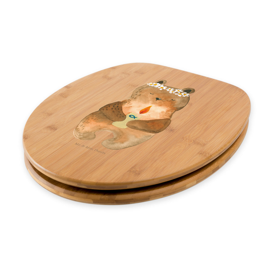 Motiv WC Sitz Kommunion-Bär Klobrille, Klodeckel, Toilettendeckel, WC-Sitz, Toilette, Bär, Teddy, Teddybär, Kommunion, Gottes Segen, Taufkerze, katholisch