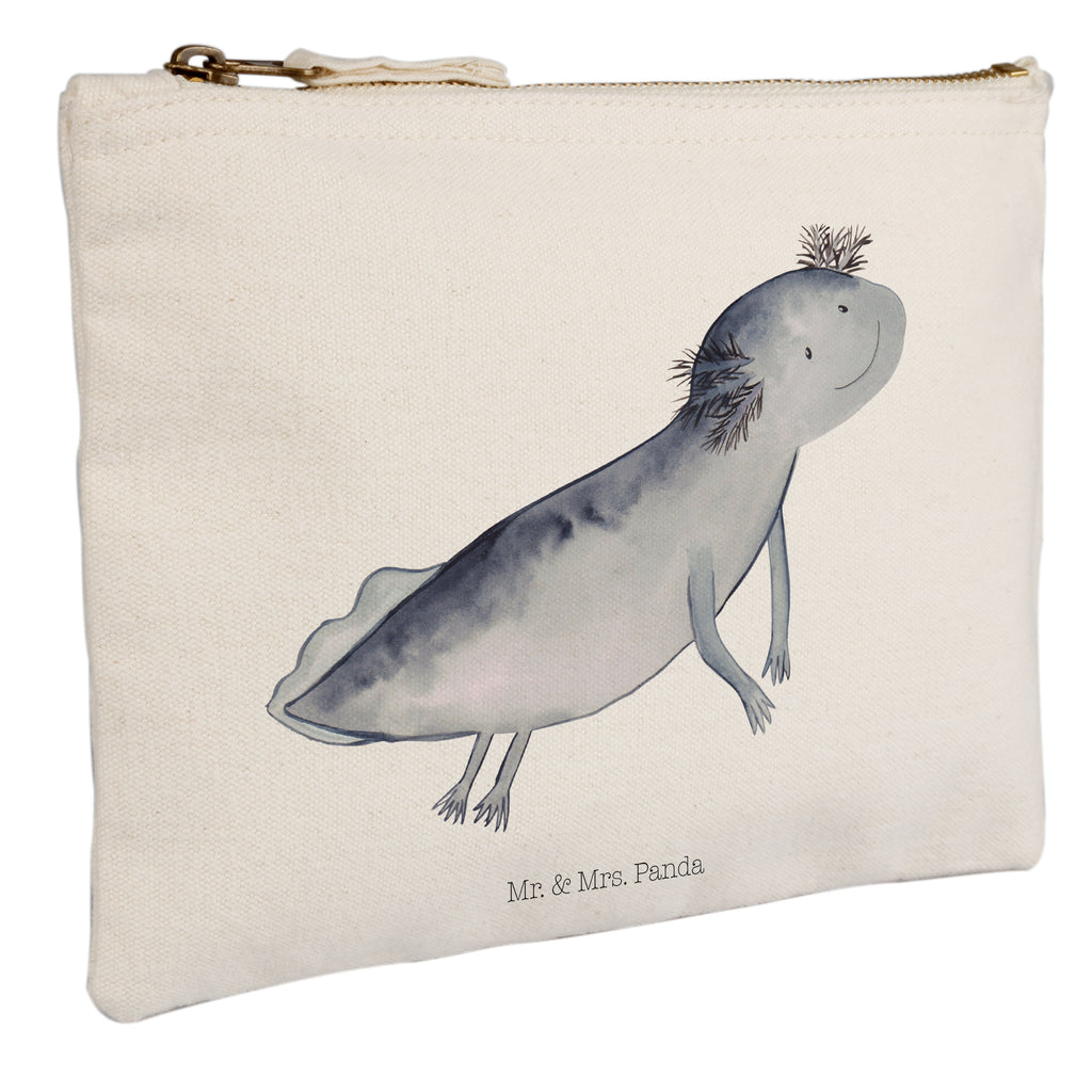 Schminktasche Axolotl schwimmt Schminktasche, Kosmetiktasche, Kosmetikbeutel, Stiftemäppchen, Etui, Federmappe, Makeup, XXL, Schminketui, Kosmetiketui, Schlamperetui, Axolotl, Molch, Axolot, Schwanzlurch, Lurch, Lurche, Problem, Probleme, Lösungen, Motivation