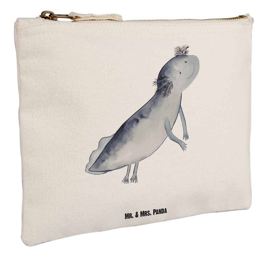 Schminktasche Axolotl schwimmt Schminktasche, Kosmetiktasche, Kosmetikbeutel, Stiftemäppchen, Etui, Federmappe, Makeup, XXL, Schminketui, Kosmetiketui, Schlamperetui, Axolotl, Molch, Axolot, Schwanzlurch, Lurch, Lurche, Problem, Probleme, Lösungen, Motivation