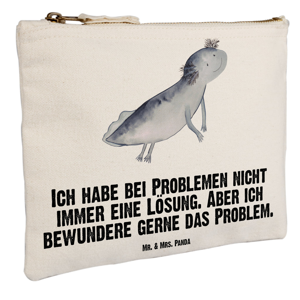 Schminktasche Axolotl schwimmt Schminktasche, Kosmetiktasche, Kosmetikbeutel, Stiftemäppchen, Etui, Federmappe, Makeup, XXL, Schminketui, Kosmetiketui, Schlamperetui, Axolotl, Molch, Axolot, Schwanzlurch, Lurch, Lurche, Problem, Probleme, Lösungen, Motivation