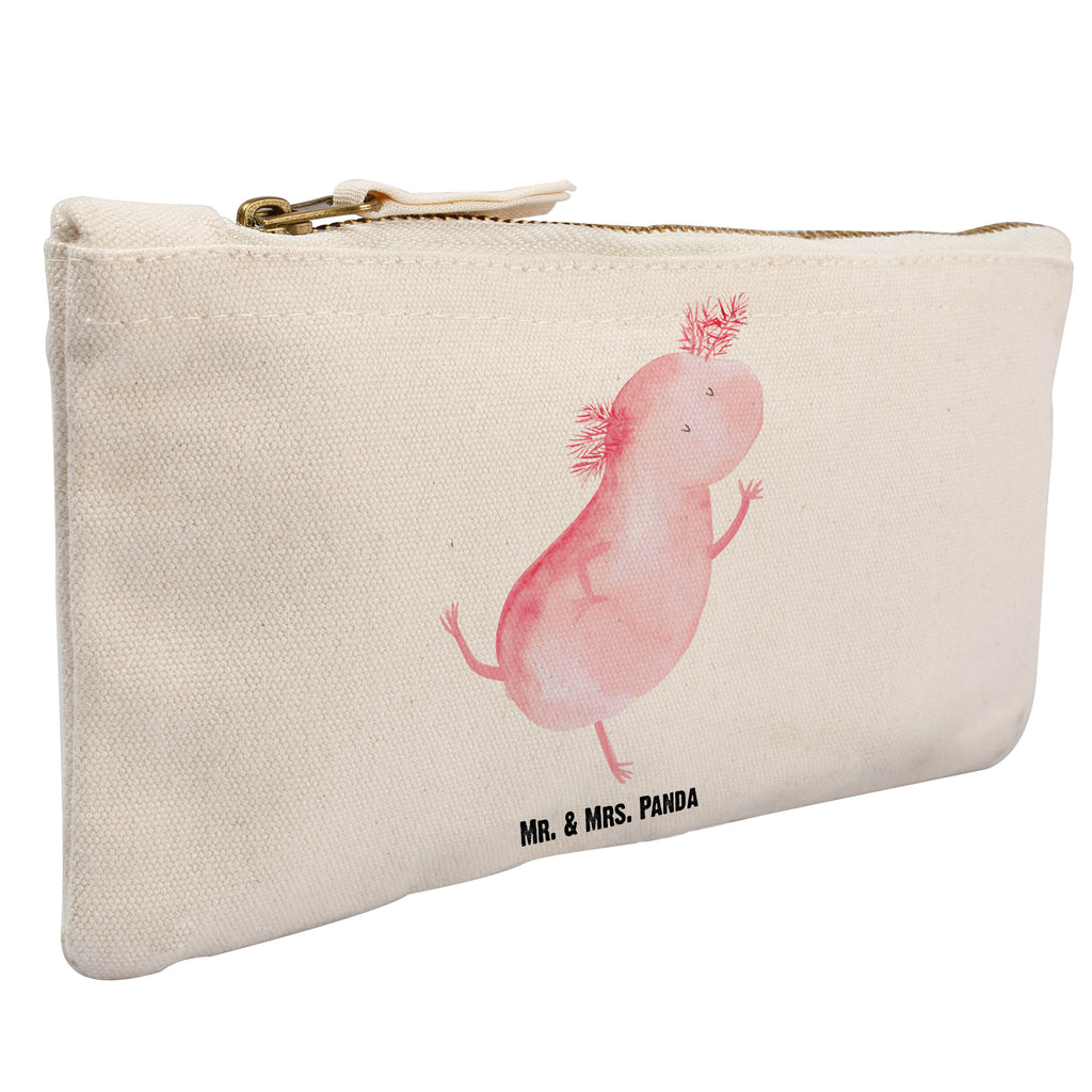 Schminktasche Axolotl tanzt Schminktasche, Kosmetiktasche, Kosmetikbeutel, Stiftemäppchen, Etui, Federmappe, Makeup, XXL, Schminketui, Kosmetiketui, Schlamperetui, Axolotl, Molch, Axolot, Schwanzlurch, Lurch, Lurche, Dachschaden, Sterne, verrückt, Freundin, beste Freundin