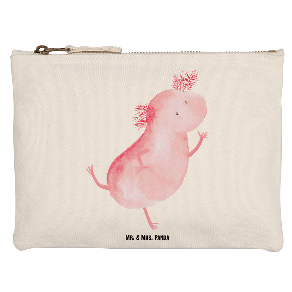 Schminktasche Axolotl tanzt Schminktasche, Kosmetiktasche, Kosmetikbeutel, Stiftemäppchen, Etui, Federmappe, Makeup, XXL, Schminketui, Kosmetiketui, Schlamperetui, Axolotl, Molch, Axolot, Schwanzlurch, Lurch, Lurche, Dachschaden, Sterne, verrückt, Freundin, beste Freundin