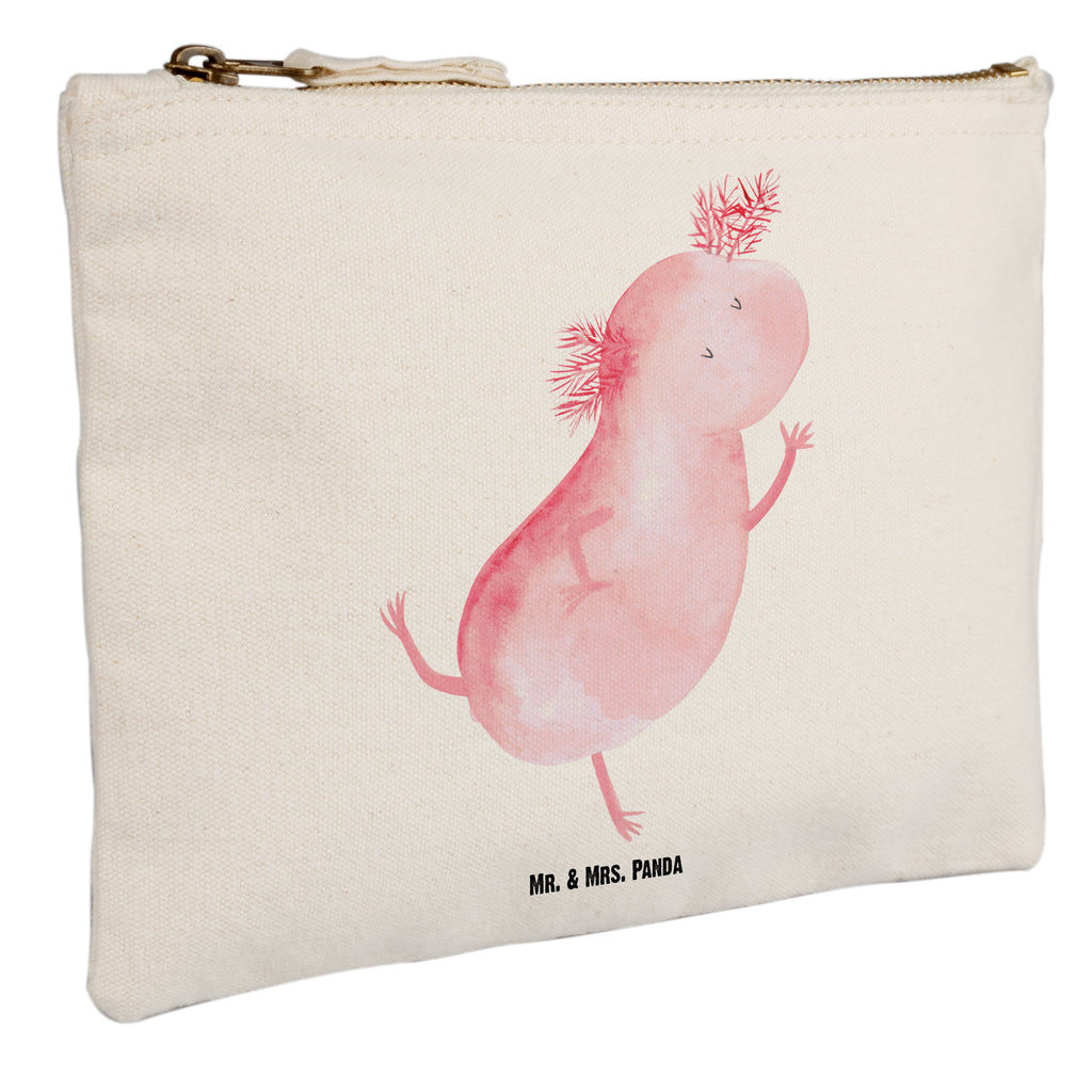 Schminktasche Axolotl tanzt Schminktasche, Kosmetiktasche, Kosmetikbeutel, Stiftemäppchen, Etui, Federmappe, Makeup, XXL, Schminketui, Kosmetiketui, Schlamperetui, Axolotl, Molch, Axolot, Schwanzlurch, Lurch, Lurche, Dachschaden, Sterne, verrückt, Freundin, beste Freundin