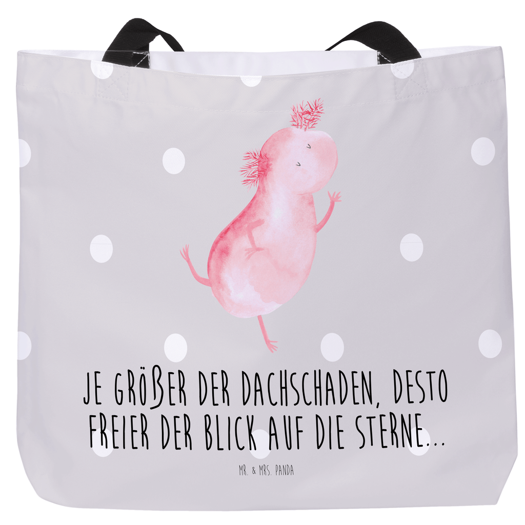 Shopper Axolotl tanzt Beutel, Einkaufstasche, Tasche, Strandtasche, Einkaufsbeutel, Shopper, Schultasche, Freizeittasche, Tragebeutel, Schulbeutel, Alltagstasche, Axolotl, Molch, Axolot, Schwanzlurch, Lurch, Lurche, Dachschaden, Sterne, verrückt, Freundin, beste Freundin