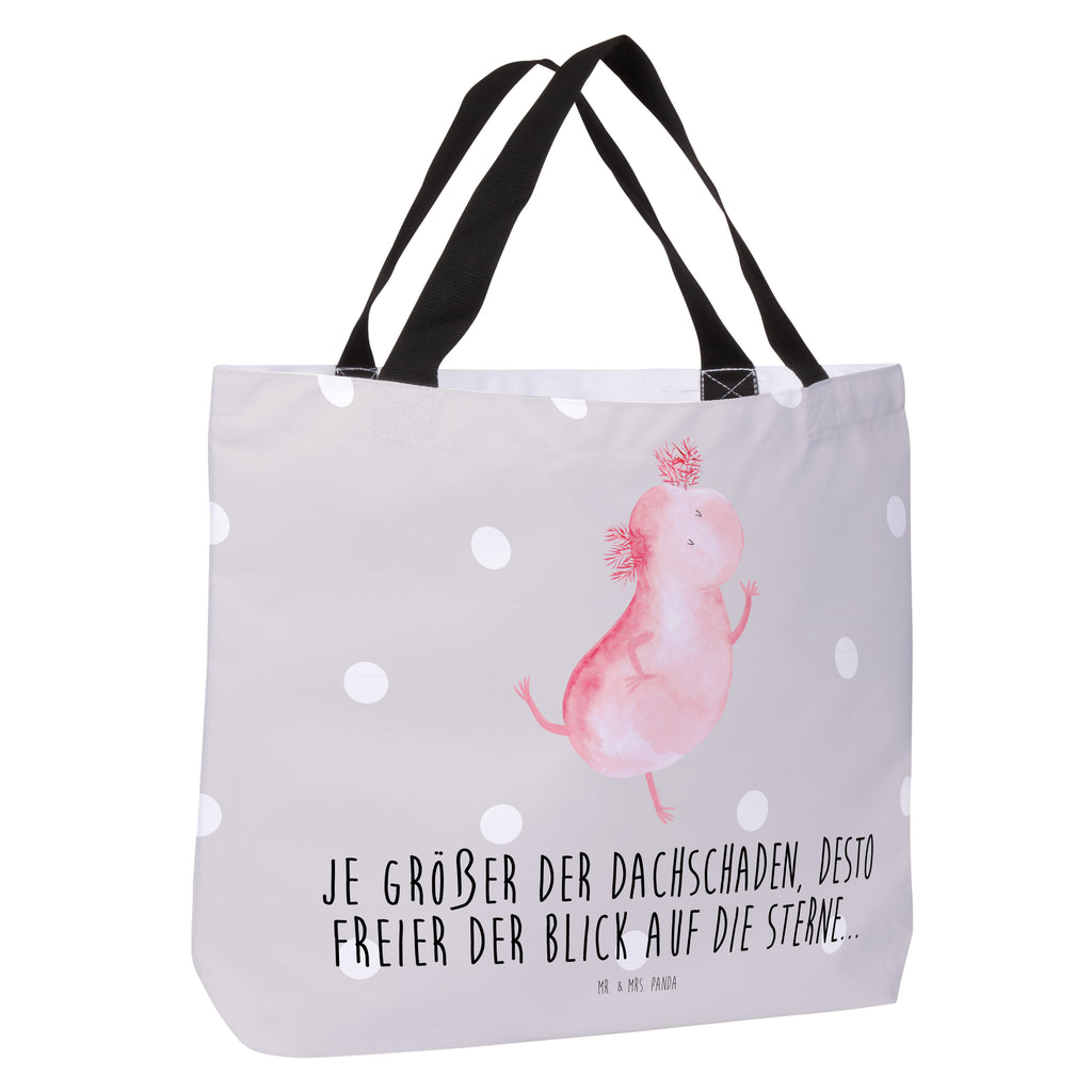 Shopper Axolotl tanzt Beutel, Einkaufstasche, Tasche, Strandtasche, Einkaufsbeutel, Shopper, Schultasche, Freizeittasche, Tragebeutel, Schulbeutel, Alltagstasche, Axolotl, Molch, Axolot, Schwanzlurch, Lurch, Lurche, Dachschaden, Sterne, verrückt, Freundin, beste Freundin