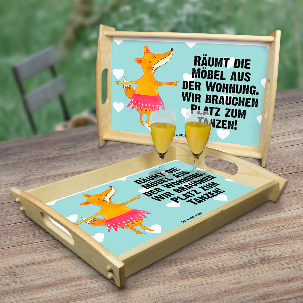 Serviertablett Fuchs Ballerina Tablett, Holztablett, Küchentablett, Dekotablett, Frühstückstablett, Fuchs, Fuchs Spruch, Füchse, Füchsin, Ballerina, Ballett, Tänzerin, Tanzen, Party, Einladung, Geburtstag