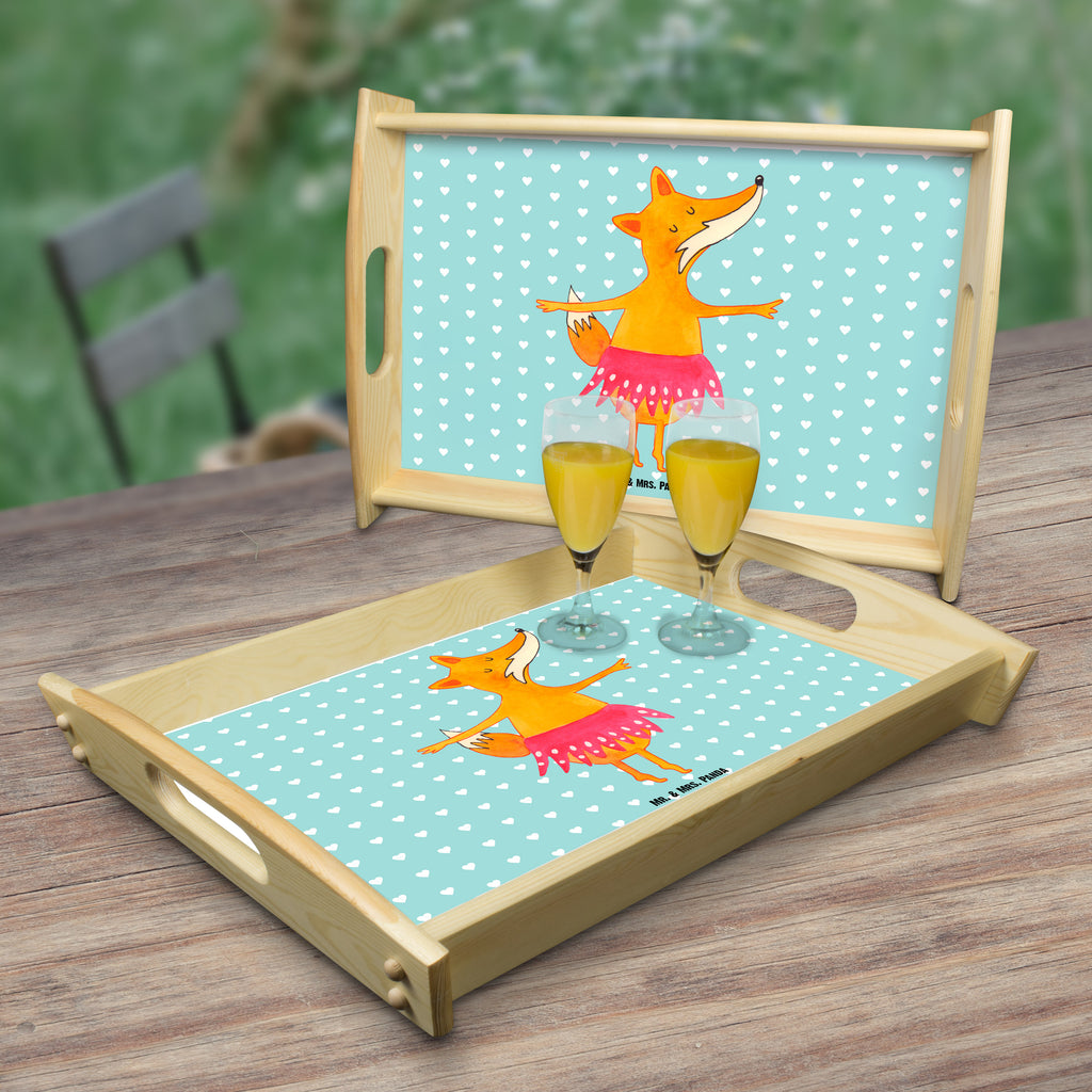Serviertablett Fuchs Ballerina Tablett, Holztablett, Küchentablett, Dekotablett, Frühstückstablett, Fuchs, Fuchs Spruch, Füchse, Füchsin, Ballerina, Ballett, Tänzerin, Tanzen, Party, Einladung, Geburtstag