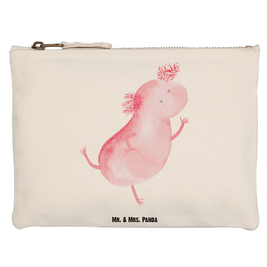 Schminktasche Axolotl tanzt Schminktasche, Kosmetiktasche, Kosmetikbeutel, Stiftemäppchen, Etui, Federmappe, Makeup, XXL, Schminketui, Kosmetiketui, Schlamperetui, Axolotl, Molch, Axolot, Schwanzlurch, Lurch, Lurche, Dachschaden, Sterne, verrückt, Freundin, beste Freundin