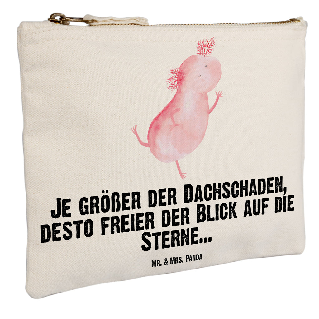 Schminktasche Axolotl tanzt Schminktasche, Kosmetiktasche, Kosmetikbeutel, Stiftemäppchen, Etui, Federmappe, Makeup, XXL, Schminketui, Kosmetiketui, Schlamperetui, Axolotl, Molch, Axolot, Schwanzlurch, Lurch, Lurche, Dachschaden, Sterne, verrückt, Freundin, beste Freundin