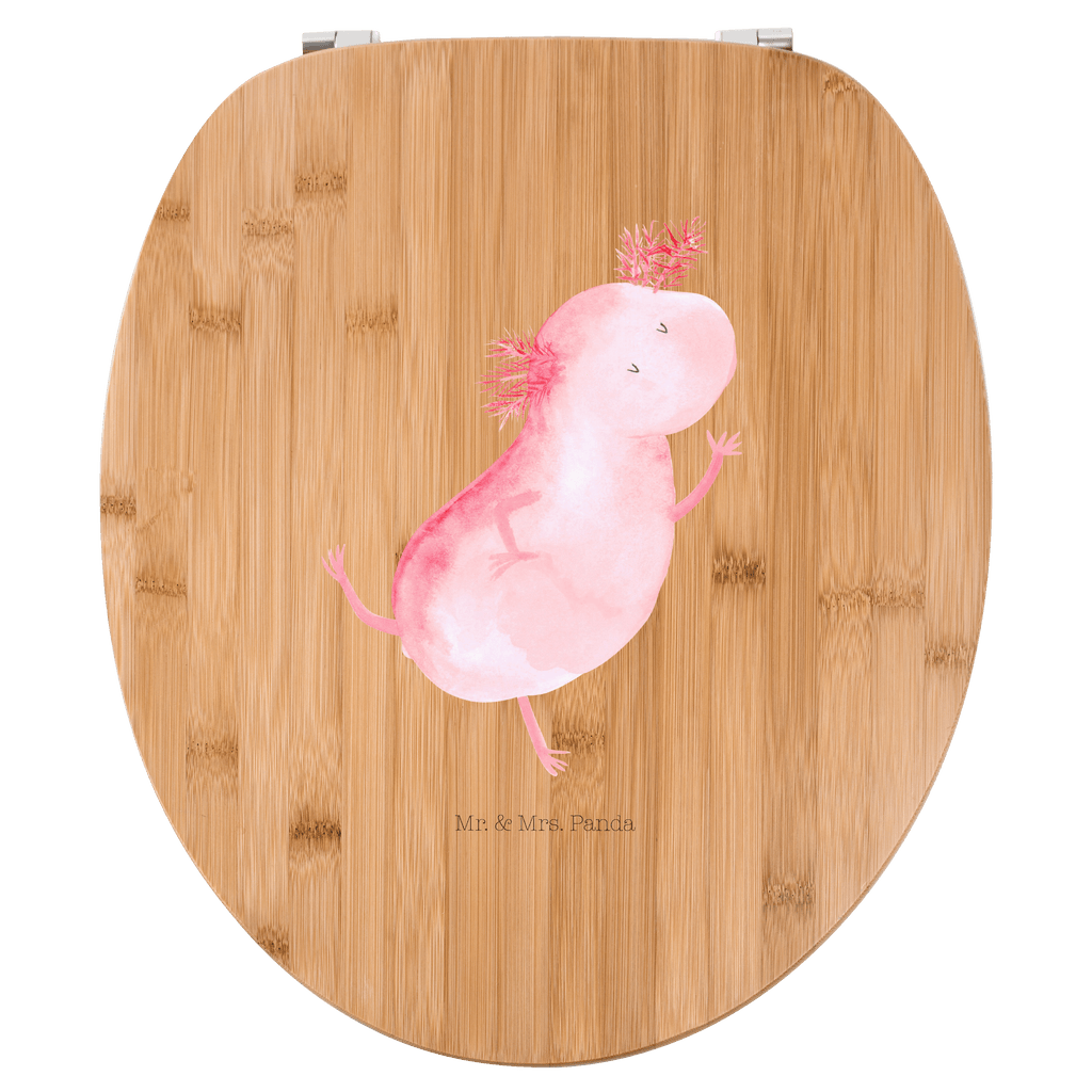 Motiv WC Sitz Axolotl tanzt Klobrille, Klodeckel, Toilettendeckel, WC-Sitz, Toilette, Axolotl, Molch, Axolot, Schwanzlurch, Lurch, Lurche, Dachschaden, Sterne, verrückt, Freundin, beste Freundin