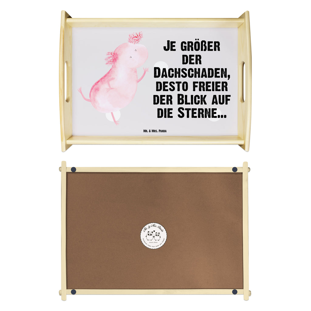 Serviertablett Axolotl tanzt Tablett, Holztablett, Küchentablett, Dekotablett, Frühstückstablett, Axolotl, Molch, Axolot, Schwanzlurch, Lurch, Lurche, Dachschaden, Sterne, verrückt, Freundin, beste Freundin